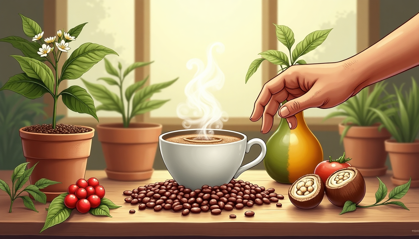 Caffeine-containing plants: coffee, tea, mate, guarana