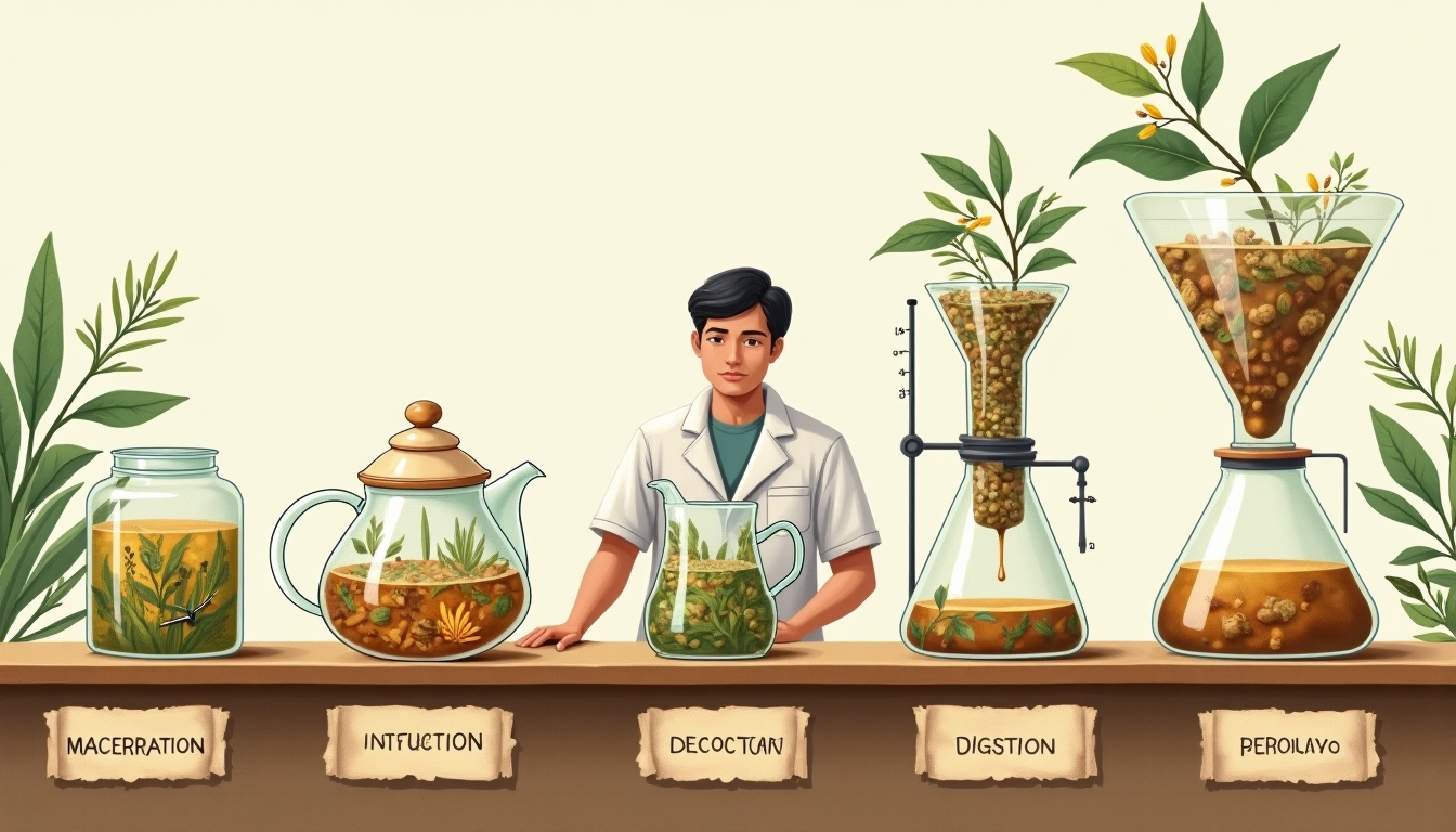 พื้นฐานการสกัดสมุนไพร — ครก สาก เครื่องกรอง และตัวทำละลาย