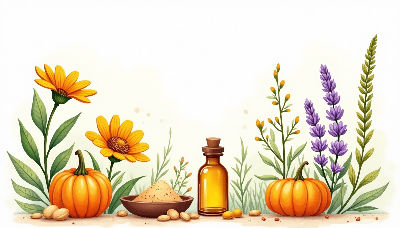 Botanical illustration of herbs for second and third trimester pregnancy care